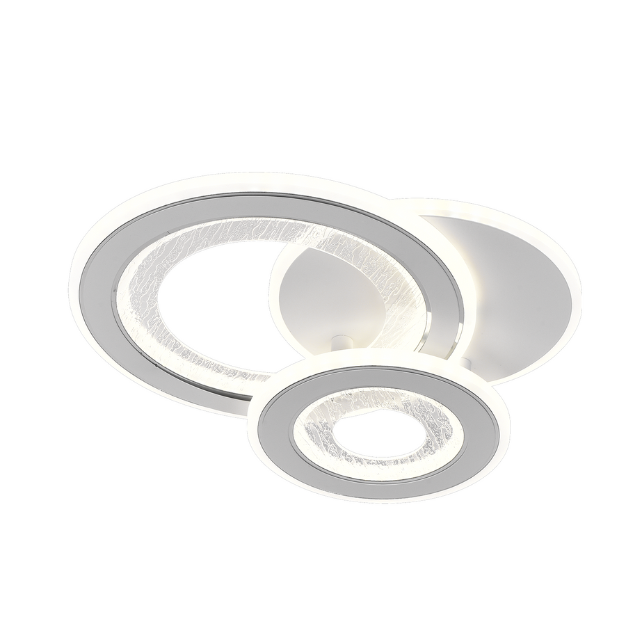 Lustre LED SQUARE 53W, 3 Cercles, Lumière Froide/Chaude/Neutre, Blanc