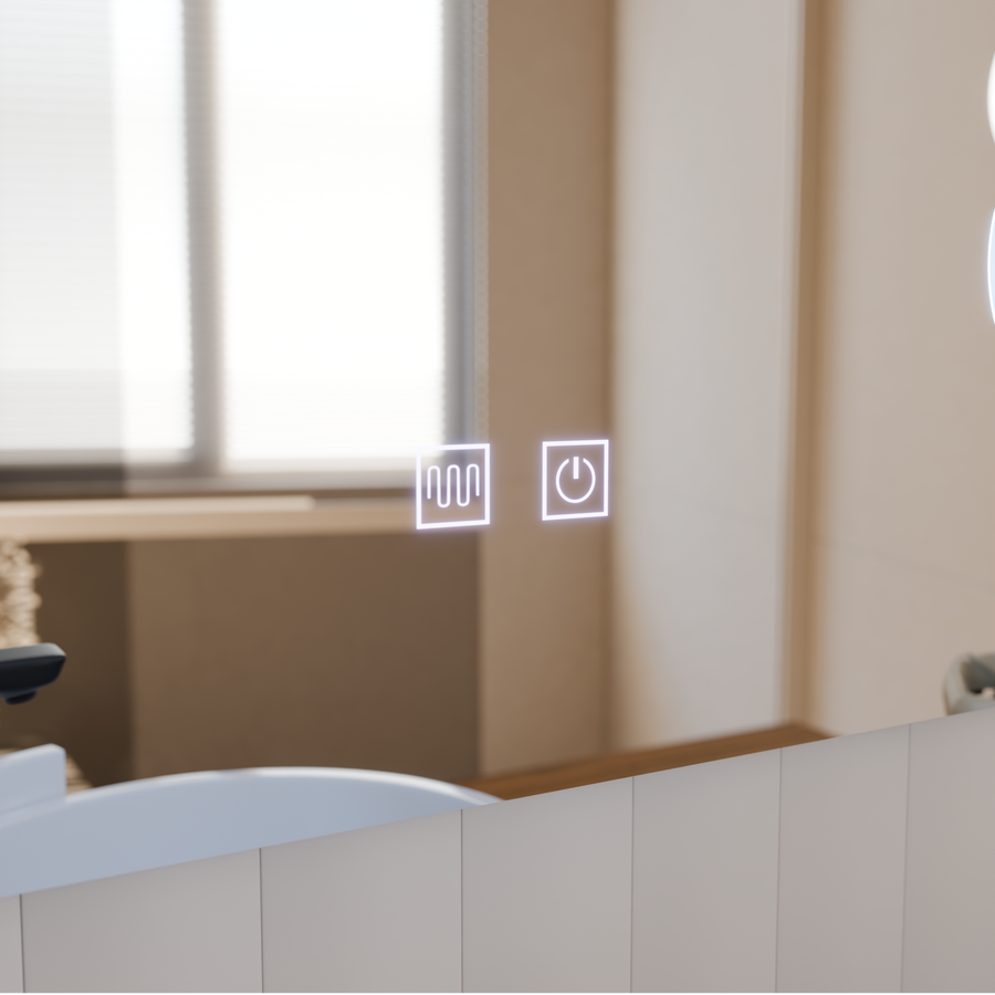 Miroir LED rectangulaire, 80x60cm, Linea Touch, système anti-buée, intensité variable