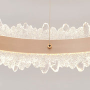 Lustre LED suspendu avec télécommande NIVALIS Duo 127W, Cercles 40x60cm, Lumière Froide/Chaude/Neutre, Dimmable, Hauteur Réglable, Doré