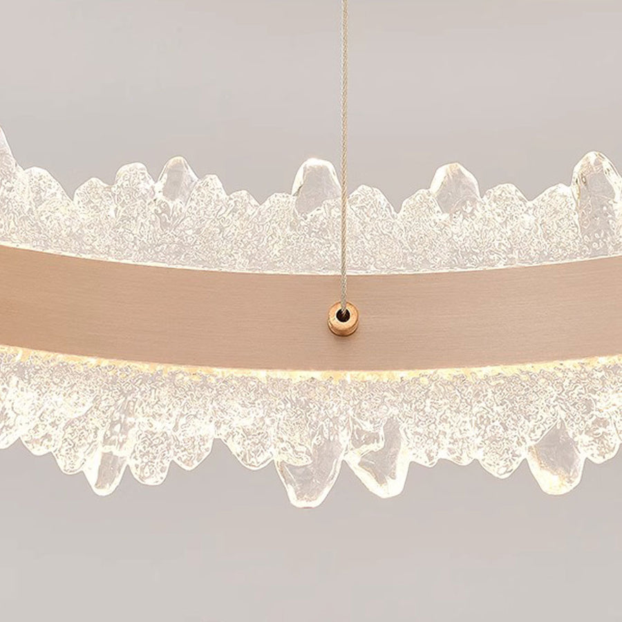 Lustre LED suspendu avec télécommande NIVALIS Duo 127W, Cercles 40x60cm, Lumière Froide/Chaude/Neutre, Dimmable, Hauteur Réglable, Doré