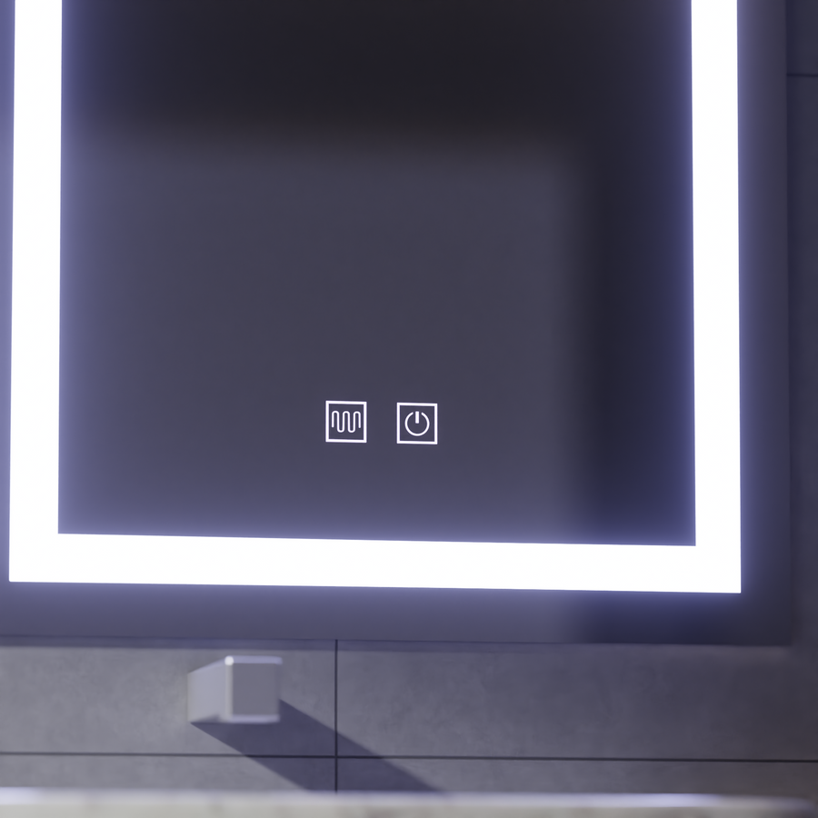Miroir tactile LED avec fonction anti-buée, 80x50cm