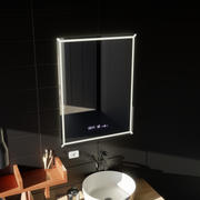 Miroir LED rectangulaire, 60x80cm, VillayTouch Marcello, système anti-buée, intensité variable