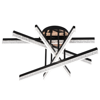 Lustre LED avec télécommande LT179/5BK, 68W, 5 éléments, lumière froide/chaude/neutre, variable, noir