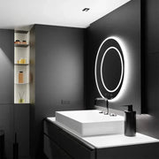 Miroir LED rond, 60 cm, July Touch Marcello, système anti-buée, horloge et thermomètre, intensité variable