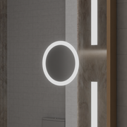 Miroir LED MotionGlow Capteur Sofia avec fonction anti-buée Thermomètre Horloge 110x65 cm Lumière Chaude/Froide/Neutre Intensité Variable, Cadre Or Rose, Collection Marcello Funghi