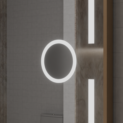 Miroir LED MotionGlow Capteur Sofia avec fonction anti-buée Thermomètre Horloge 110x65 cm Lumière Chaude/Froide/Neutre Intensité Variable, Cadre Or Rose, Collection Marcello Funghi