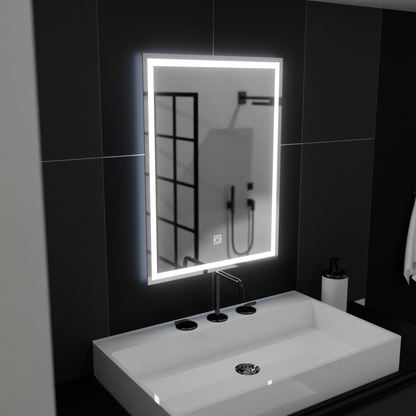 Miroir LED rectangulaire, 50x70cm, FRAME Basic Touch