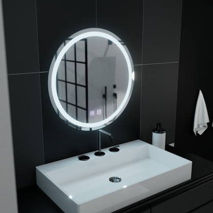 Miroir LED rond 50 cm Lucea Touch Antibuée System