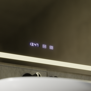 Miroir LED tactile MODENA système de désembuage, horloge et température 80x60 cm miroirs Korman S titre par défaut Alessandro Design