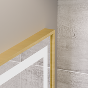 Miroir LED rectangulaire, 60x80 cm, Eclat MotionGlow Marcello, système anti-buée, horloge et thermomètre, loupe cosmétique, intensité variable, cadre doré brossé