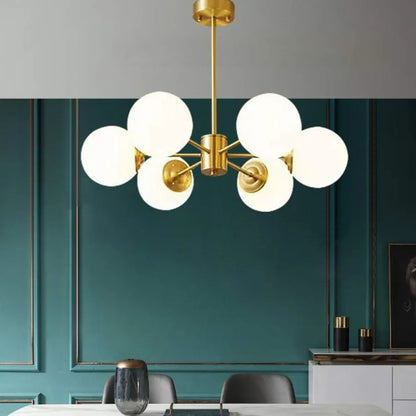 Lustre LOFT Manor, 6x E27, or blanc, métal