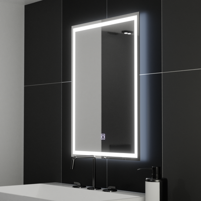 Miroir LED rectangulaire, 50x70cm, FRAME Basic Touch