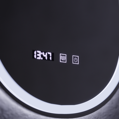 ONIRA Miroir Tactile LED Système de Désembuage, Horloge et Température 50x80 cm