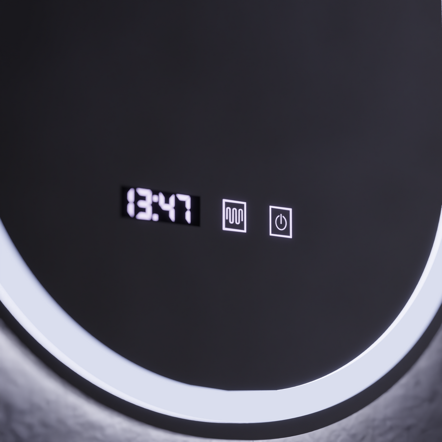 ONIRA Miroir Tactile LED Système de Désembuage, Horloge et Température 50x80 cm