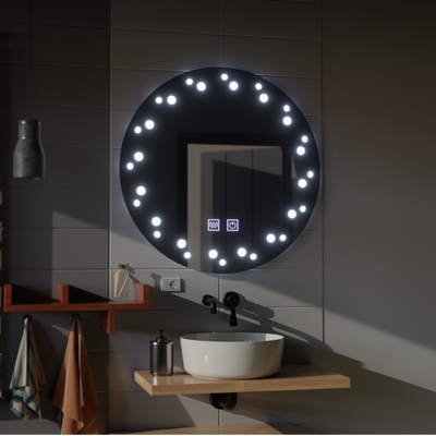 Miroir LED Tactile Ivoire Système Anti-buée 70X70cm