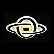 Lustre LED CRINELLA 44W, Diamètre 23cm, Lumière Froid/Chaud/Neutre 3000K/4000K/6000K, Noir, Métal et Acrylique