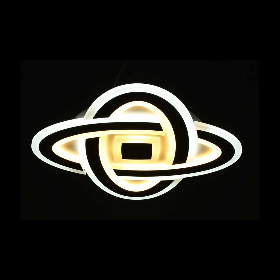 Lustre LED CRINELLA 44W, Diamètre 23cm, Lumière Froid/Chaud/Neutre 3000K/4000K/6000K, Noir, Métal et Acrylique