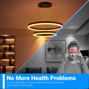 Lustre LED Suspendu avec Télécommande CASIANA 40W, 2 Cercles, Lumière Froid/Chaude/Neutre 3000K/4000K/6000K, Intensité Variable, Noir, Hauteur Réglable, Métal et Acrylique