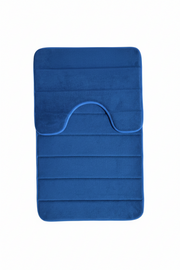 Lot de 3 tapis de bain, 50x40 cm, bleu, antidérapant