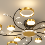 KARINA Lustre LED avec télécommande, 68 W, 10 éléments, lumière chaude/froide/neutre, variable, doré