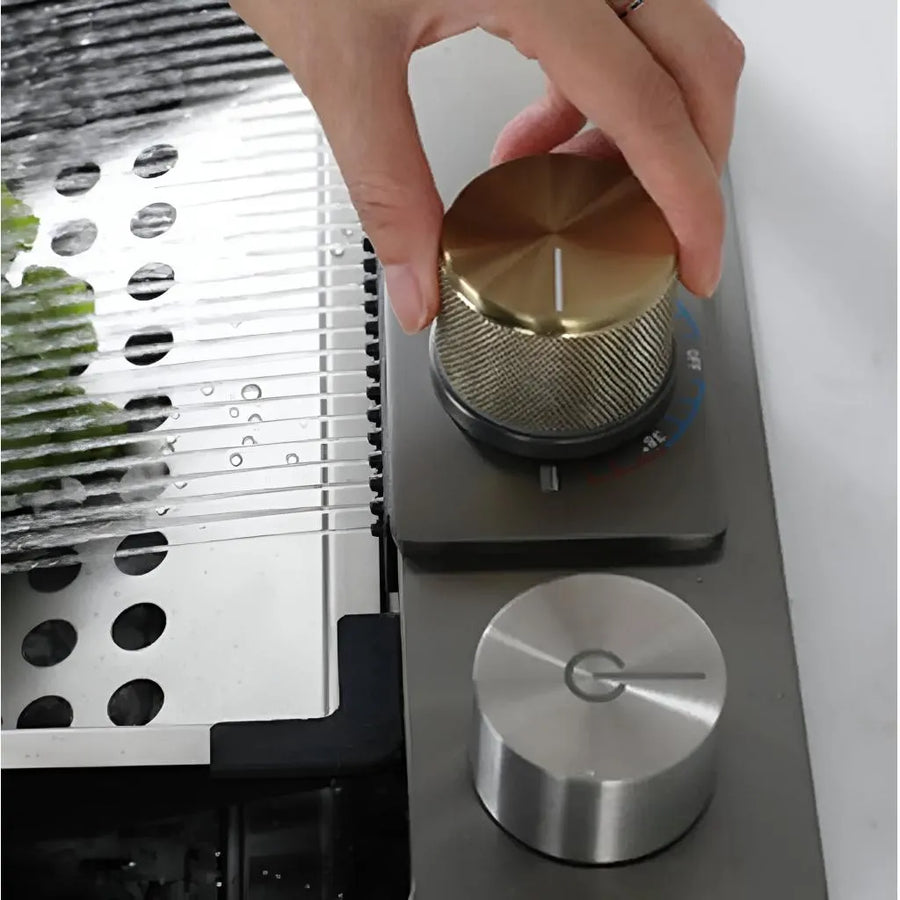 Ensemble d'évier de cuisine en acier inoxydable avec double robinet, bol à légumes/fruits perforé, bol universel avec bouchon de vidange, hachoir, noir graphite, 75x45x21cm