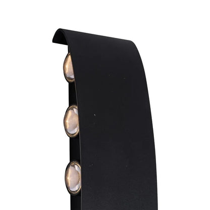 Applique murale LED Fantas intérieur/extérieur, 10 sources x 1W, IP65, noir, 3000K