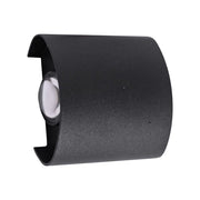 Applique murale LED Fantas extérieur et intérieur, 2 sources x 1W, IP65, métallique, noir, 3000K