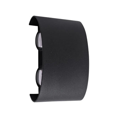 Applique murale LED extérieure et intérieure, 4 Sources x 1W, IP65, ABS, Noir, 3000K
