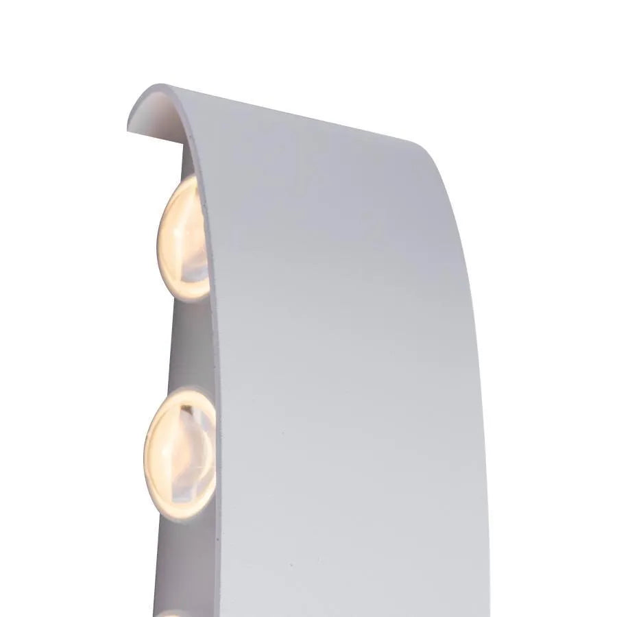 Applique murale LED Fantas intérieur/extérieur, 10 sources x 1W, IP65, blanc, 3000K