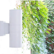 Applique d'extérieur Valeria, 2*GU10, blanche, métal et verre