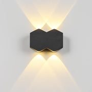 Applique murale LED extérieure et intérieure, 4 Sources x 1W, IP65, ABS, Noir, 3000K