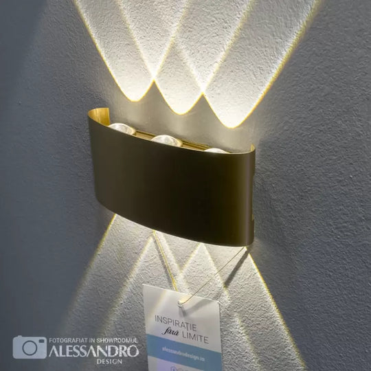 Applique LED Extérieure et Intérieure Fantas, 6 Sources x 1W, IP65, Métallique, Or, 3000K Appliques d'extérieur Titre par défaut Alessandro Design