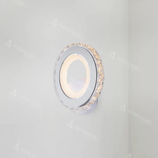 Applique LED Borandis 20W, Blanc avec Chrome, Acrylique et Cristal, Lumière Froide/Chaude/Neutre