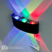 Fantas Aplica LED RGB Intérieur/Extérieur, 6 Sources x 1W, IP65, Noir, 3000K
