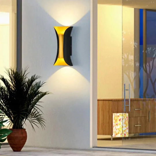 Applique d'extérieur LED Pauline 2, 10W, 20x10, 3000K, Métal, Noir et Or Appliques d'extérieur Default Title Alessandro Design