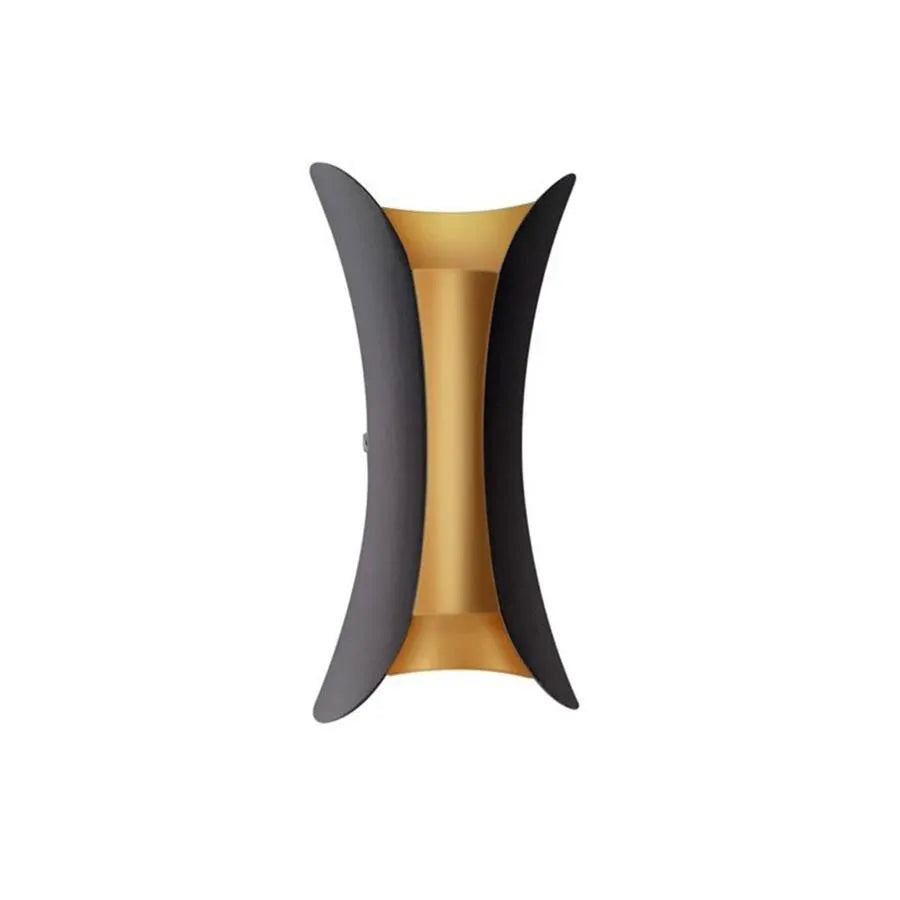 Applique d'extérieur LED Pauline, 10W, Métal, Noir et Or