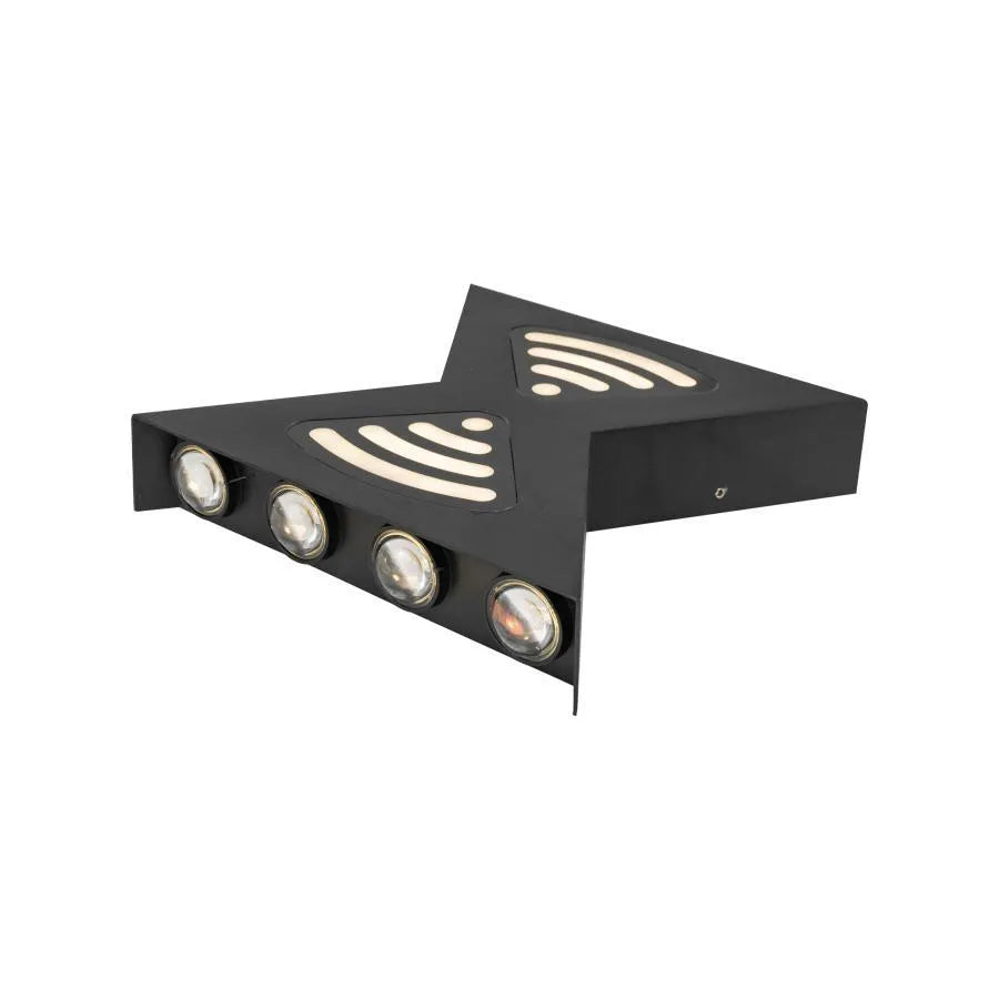 Applique murale LED d'extérieur Retelis, 12W, Métal, Noir