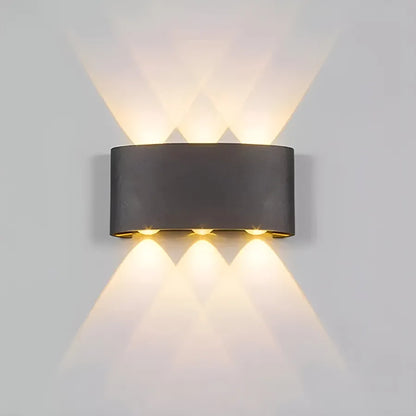 Applique LED Fantas Extérieure et Intérieure, 6 Sources x 1W, IP65, Métallique, Noir, 3000K