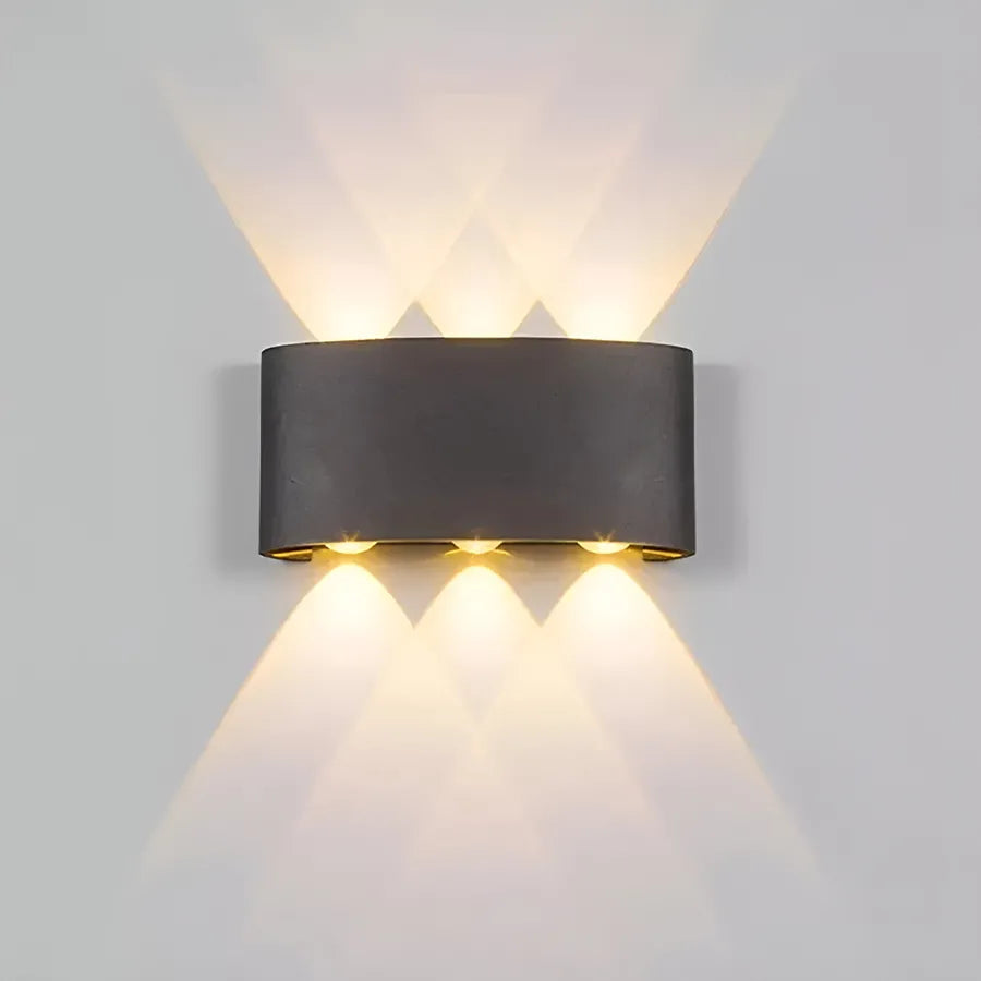 Applique LED Fantas Extérieure et Intérieure, 6 Sources x 1W, IP65, Métallique, Noir, 3000K