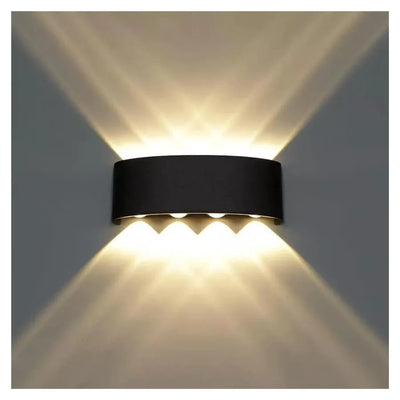 Applique LED Fantas Extérieure et Intérieure, 8 Sources x 1W, IP65, Métallique, Noir, 3000K