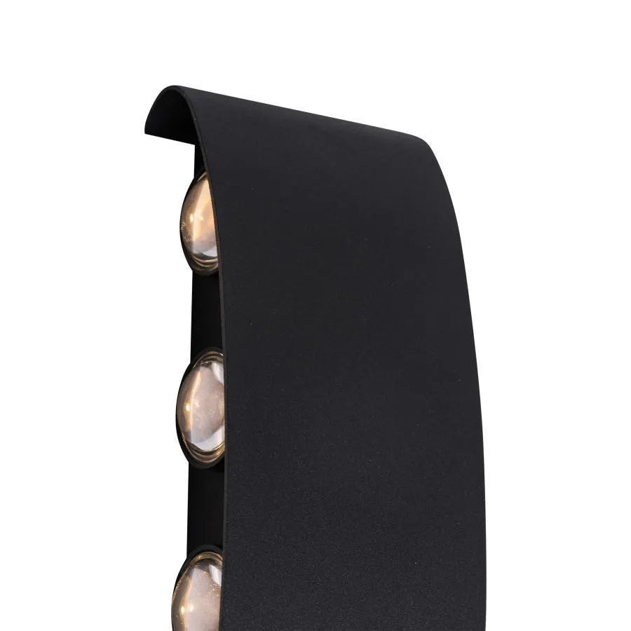 Applique murale d'extérieur LED Ellis, 8 W, 8 sources lumineuses, lumière chaude, noir