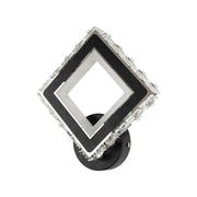 Applique LED TERRANO avec cristaux, carrée, 24W, lumière froide/chaude/neutre, noir et acier inoxydable