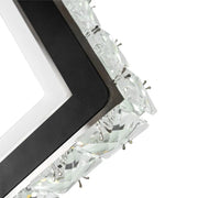 Applique LED TERRANO avec cristaux, carrée, 24W, lumière froide/chaude/neutre, noir et acier inoxydable