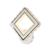 Applique LED TERRANO avec cristaux, carrée, 24W, lumière froide/chaude/neutre, blanc et acier inoxydable