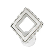 Applique LED TERRANO avec cristaux, carrée, 24W, lumière froide/chaude/neutre, blanc et acier inoxydable