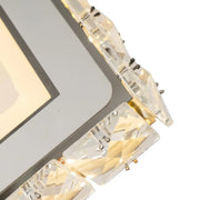 Applique LED TERRANO avec cristaux, carrée, 24W, lumière froide/chaude/neutre, blanc et acier inoxydable