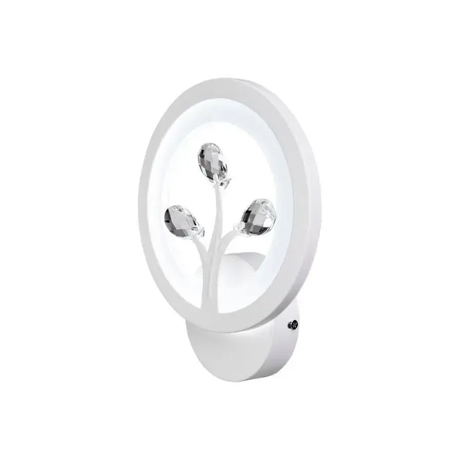 Applique murale LED DAISY, 13W, Lumière Froide/Chaude/Neutre, Blanc avec Cristal