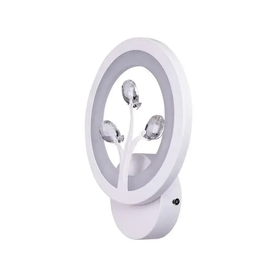 Applique murale LED DAISY, 13W, Lumière Froide/Chaude/Neutre, Blanc avec Cristal