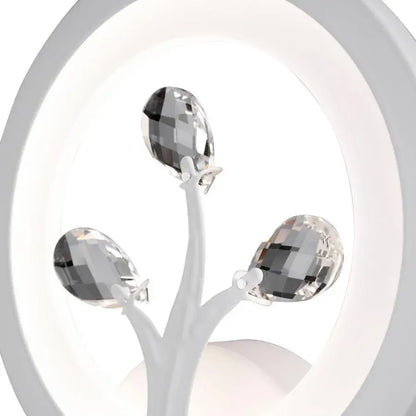 Applique murale LED DAISY, 13W, Lumière Froide/Chaude/Neutre, Blanc avec Cristal