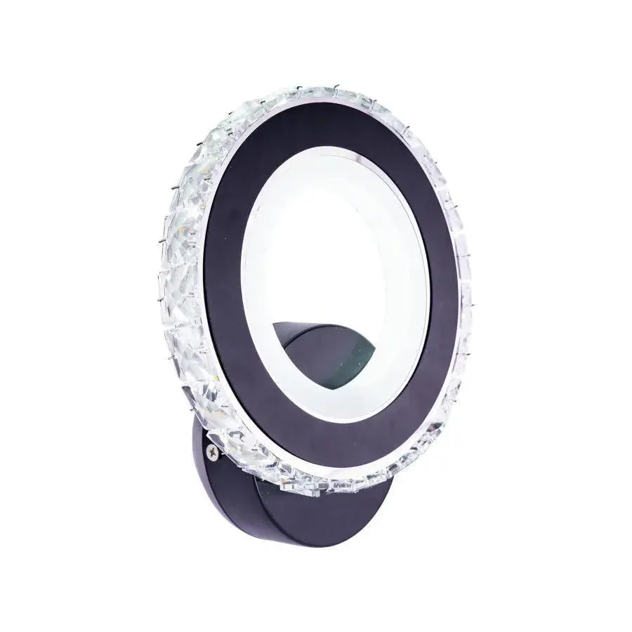 Applique LED NOVA Rotonda, 16W, Noir & Acier Inox, Lumière Chaude/Froide/Neutre